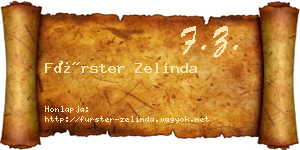 Fürster Zelinda névjegykártya